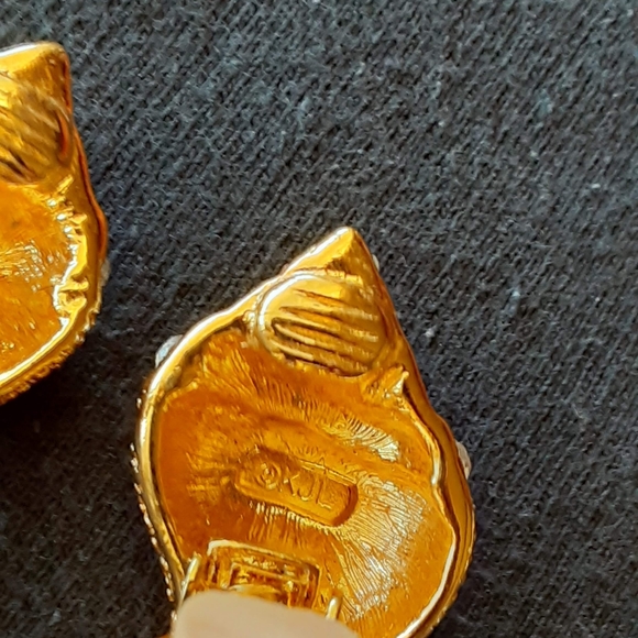 Vintage Gold Kenneth Jay Lane Conch Seashell Brooch & Earring JKL Jewelry Set - Picture 5 of 7